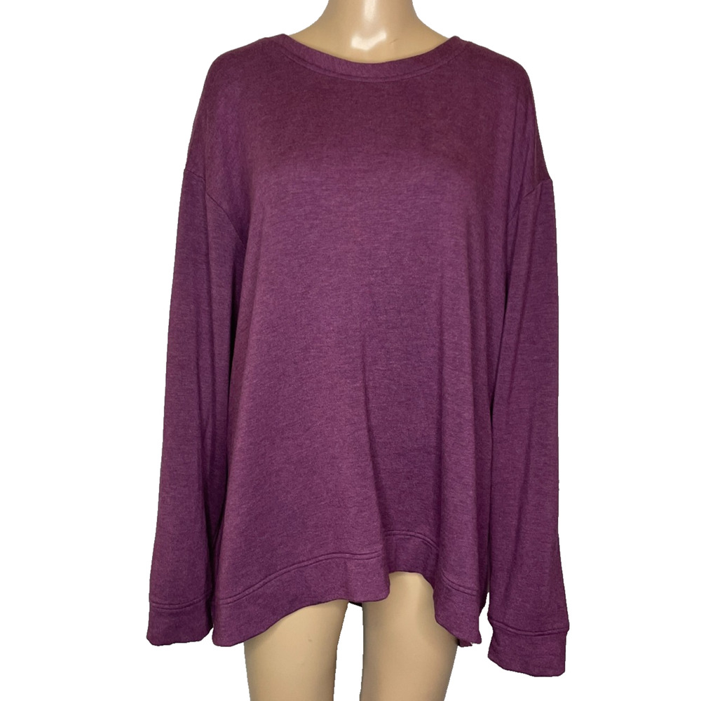 Women's XXL Orvis Purple Crewneck Long Sleeve Fleece Long Sleeve Tee
